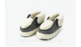 Чуні-галоші з натуральної овчини на гумовій підошві
