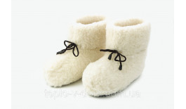 Чуні з овечого хутра білі