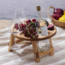 Дерев'яний винний столик 35х35х17см