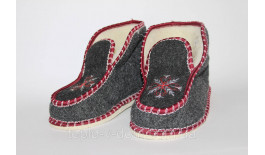 Чуні-галоші з натуральної овчини з вишивкою