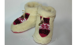 Чуні з овечої шерсті з норвежским узором